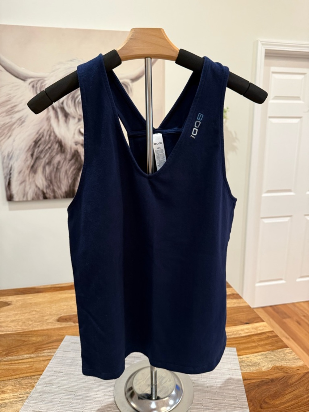 Bodi Navy Women’s Racerback Tank Top: Large